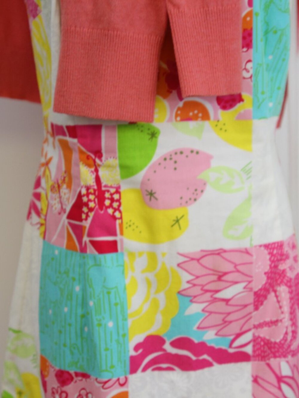 Lilly Pulitzer Patchwork Floral Shift Dress Size 6 Pink Green Cotton Preppy Reso - Picture 2 of 10